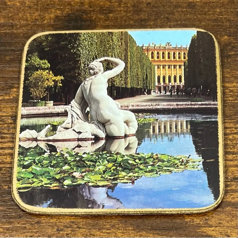 Vintage Wien Modern‎ Coasters Views of Austria Cork Back Set of 6 Original Box